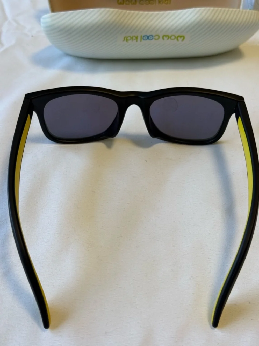 NEW- Wow cool kids sunglasses, black ,yellow mirrored lenses. UV protection